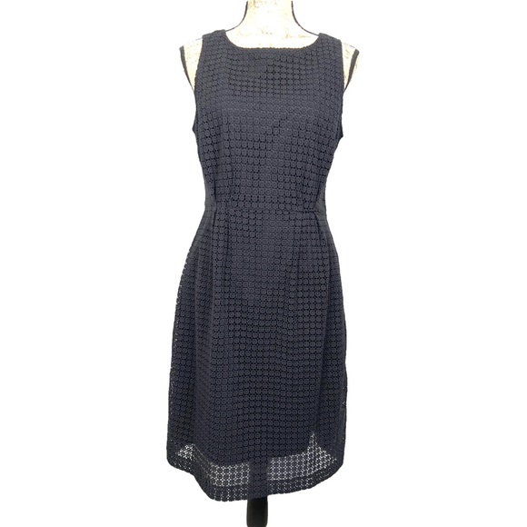 Garnet Hill Lace Sheath Dress 10 Black - Picture 2 of 10